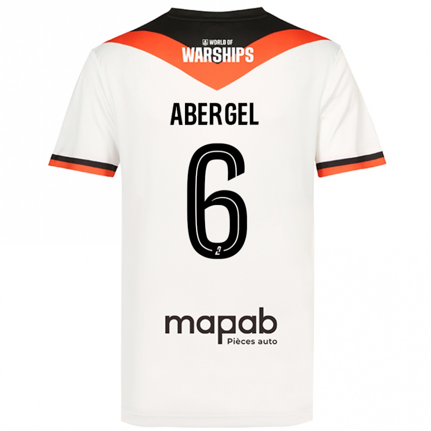 Kids Football Laurent Abergel #6 White Away Jersey 2024/25 T-Shirt Canada