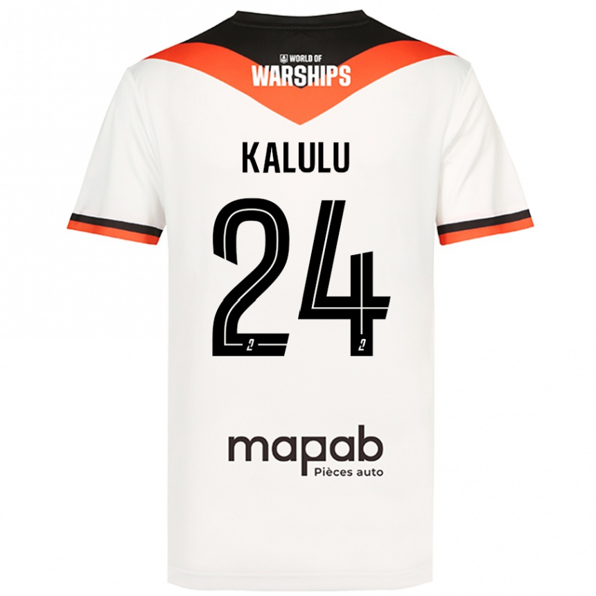 Kids Football Gédéon Kalulu #24 White Away Jersey 2024/25 T-Shirt Canada