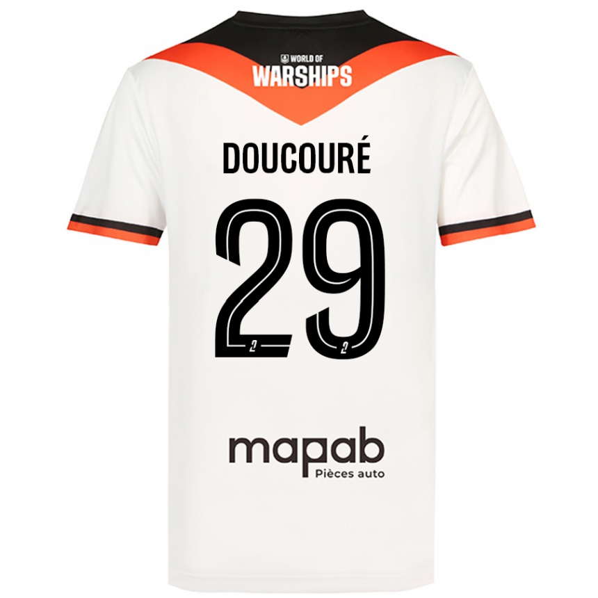 Kids Football Siriné Doucouré #29 White Away Jersey 2024/25 T-Shirt Canada