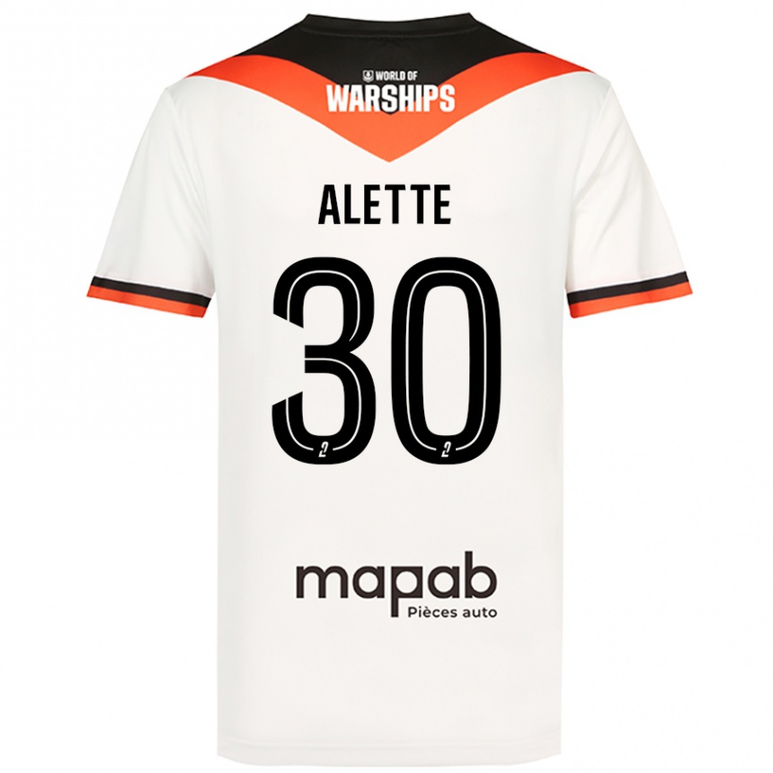 Kids Football Gaël Alette #30 White Away Jersey 2024/25 T-Shirt Canada