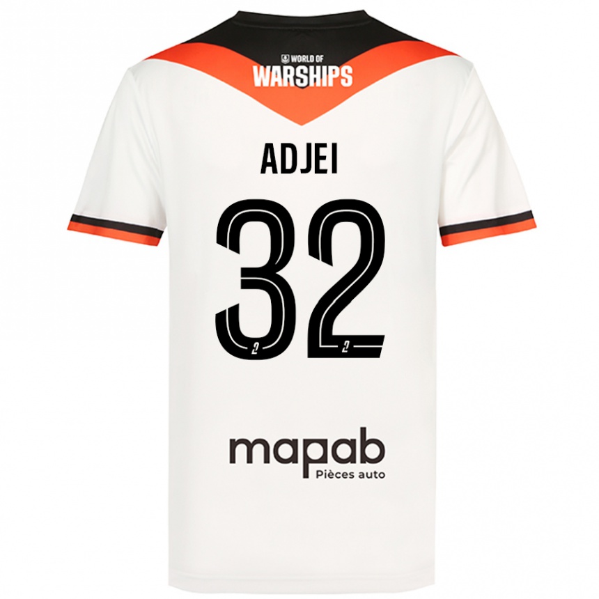 Kids Football Nathaniel Adjei #32 White Away Jersey 2024/25 T-Shirt Canada