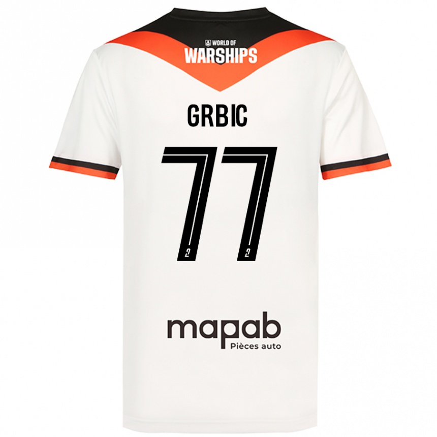 Kids Football Adrian Grbic #77 White Away Jersey 2024/25 T-Shirt Canada