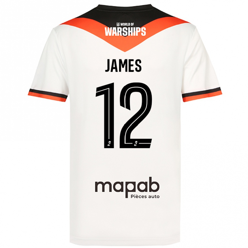 Kids Football Isaac James #12 White Away Jersey 2024/25 T-Shirt Canada