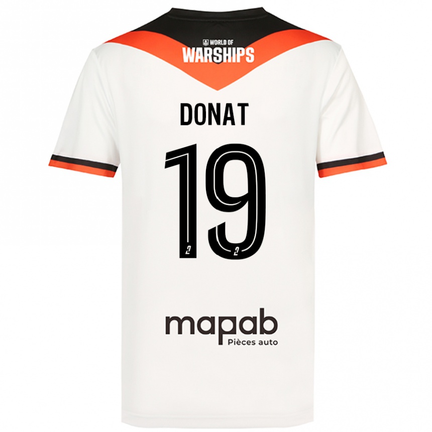 Kids Football Noa Donat #19 White Away Jersey 2024/25 T-Shirt Canada