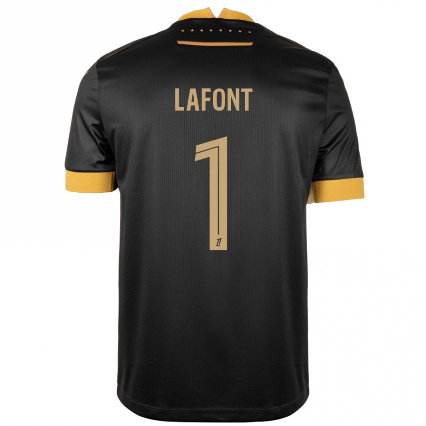 Kids Football Alban Lafont #1 Black Brown Away Jersey 2024/25 T-Shirt Canada