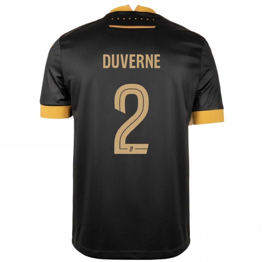 Kids Football Jean-Kévin Duverne #2 Black Brown Away Jersey 2024/25 T-Shirt Canada