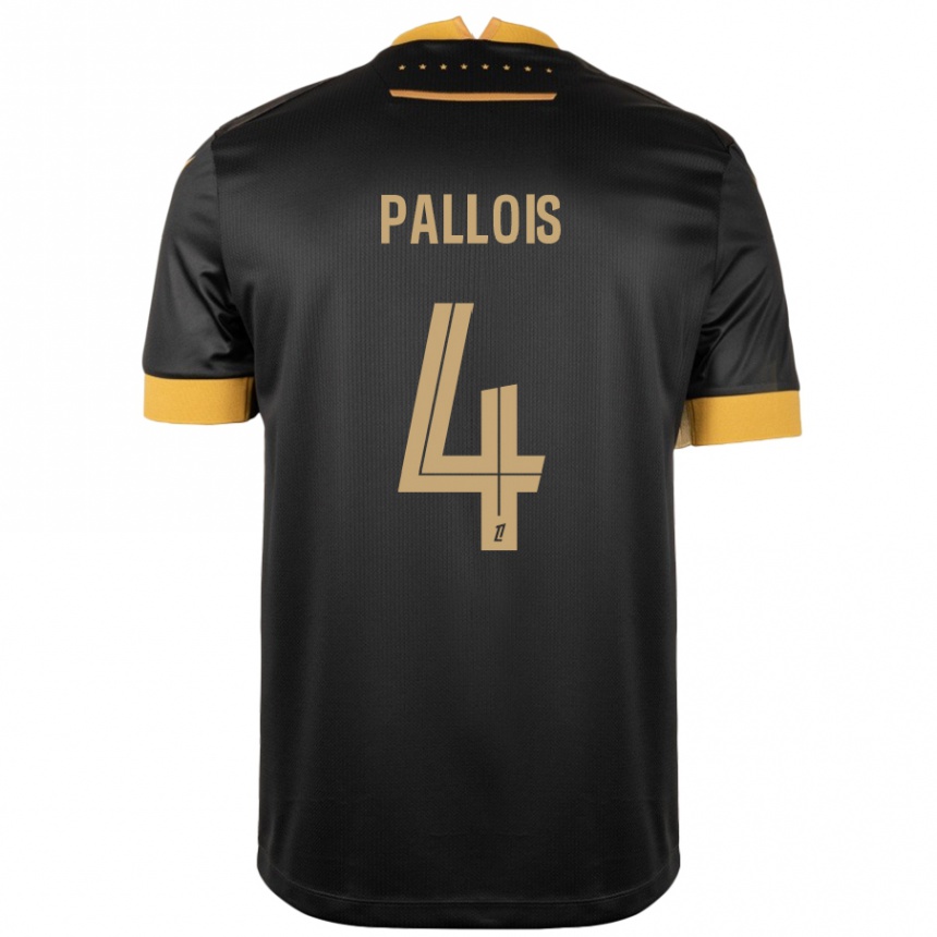 Kids Football Nicolas Pallois #4 Black Brown Away Jersey 2024/25 T-Shirt Canada