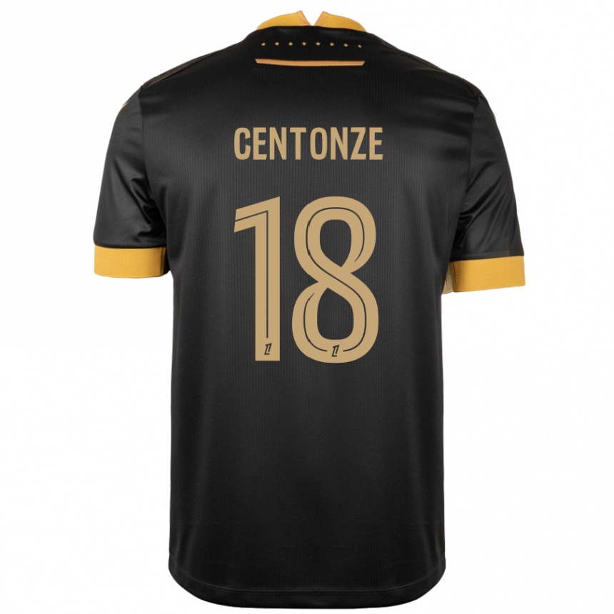 Kids Football Fabien Centonze #18 Black Brown Away Jersey 2024/25 T-Shirt Canada