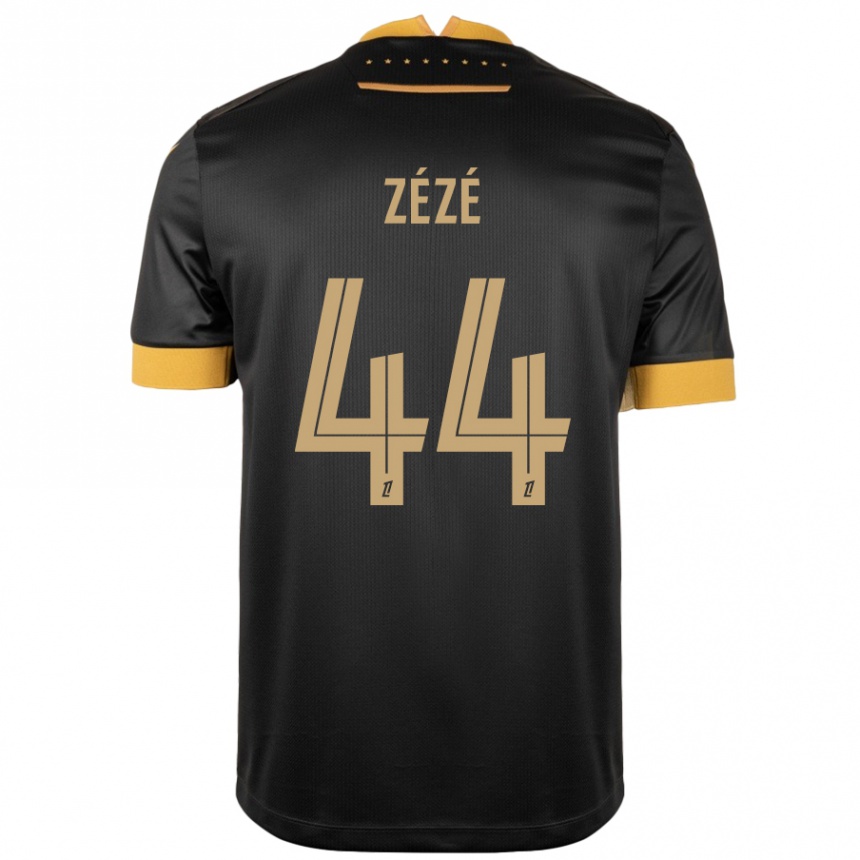 Kids Football Nathan Zézé #44 Black Brown Away Jersey 2024/25 T-Shirt Canada