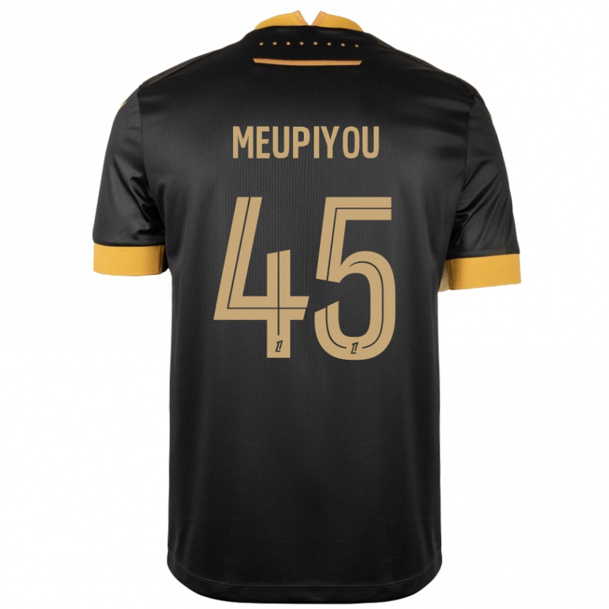 Kids Football Bastien Meupiyou #45 Black Brown Away Jersey 2024/25 T-Shirt Canada