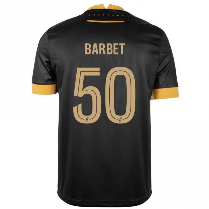 Kids Football Hugo Barbet #50 Black Brown Away Jersey 2024/25 T-Shirt Canada