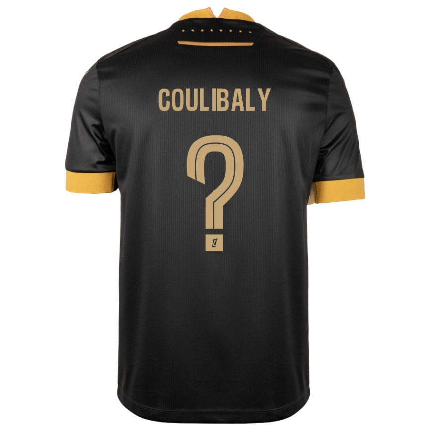 Kids Football Dylan Coulibaly #0 Black Brown Away Jersey 2024/25 T-Shirt Canada