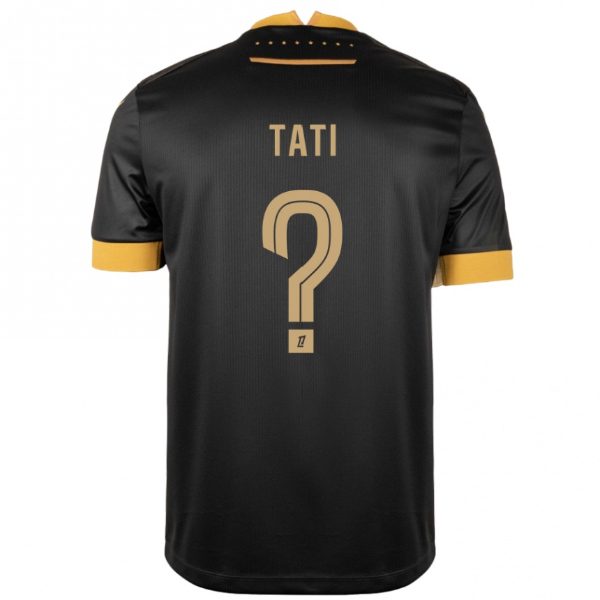 Kids Football Tylel Tati #0 Black Brown Away Jersey 2024/25 T-Shirt Canada