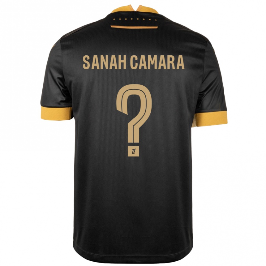 Kids Football Sanah Camara #0 Black Brown Away Jersey 2024/25 T-Shirt Canada