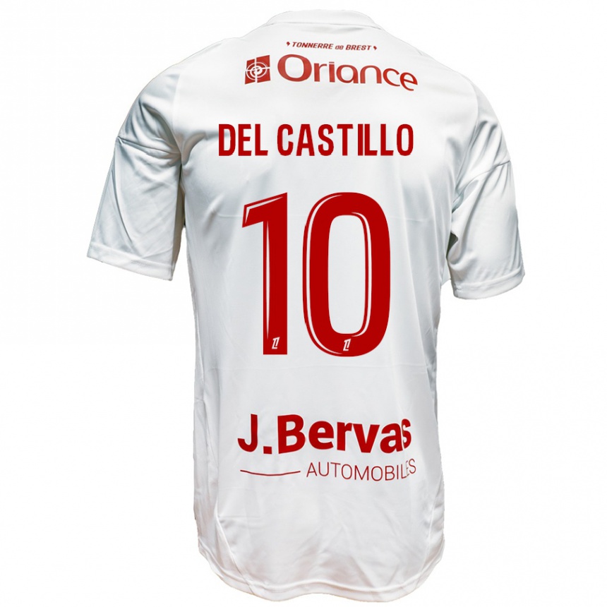 Kids Football Romain Del Castillo #10 White Red Away Jersey 2024/25 T-Shirt Canada