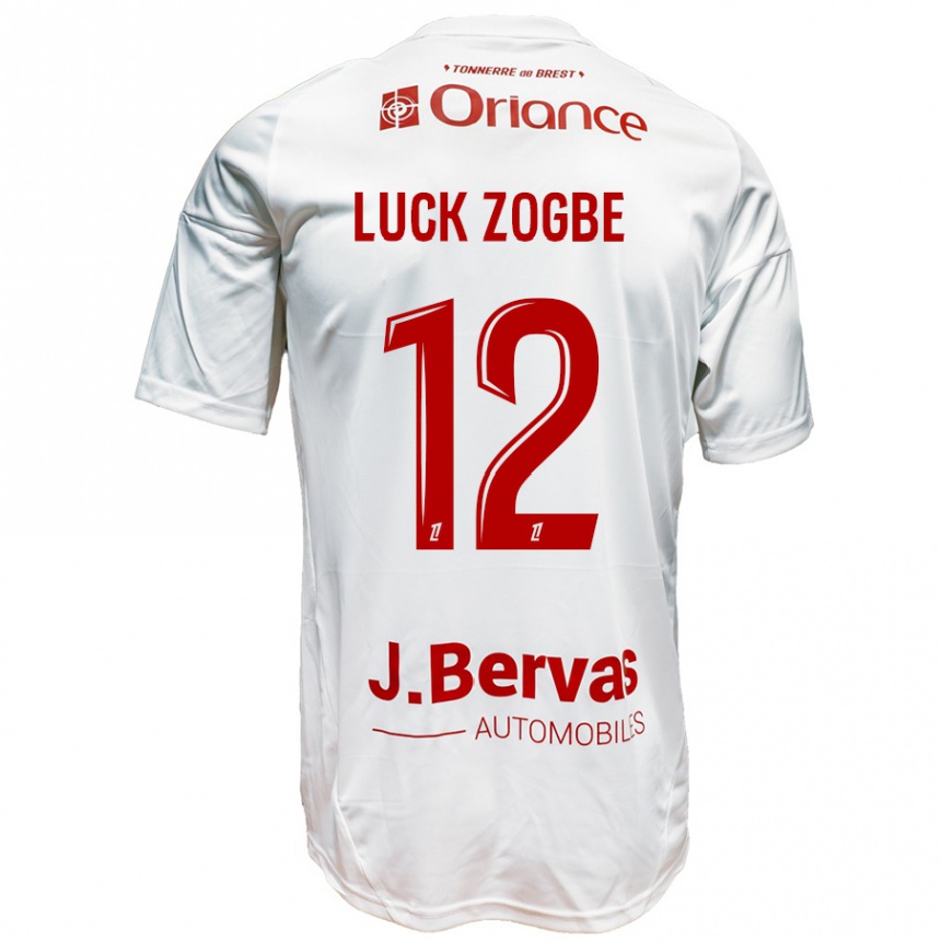 Kids Football Luck Zogbé #12 White Red Away Jersey 2024/25 T-Shirt Canada