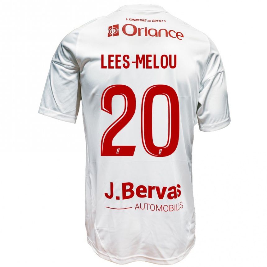 Kids Football Pierre Lees-Melou #20 White Red Away Jersey 2024/25 T-Shirt Canada