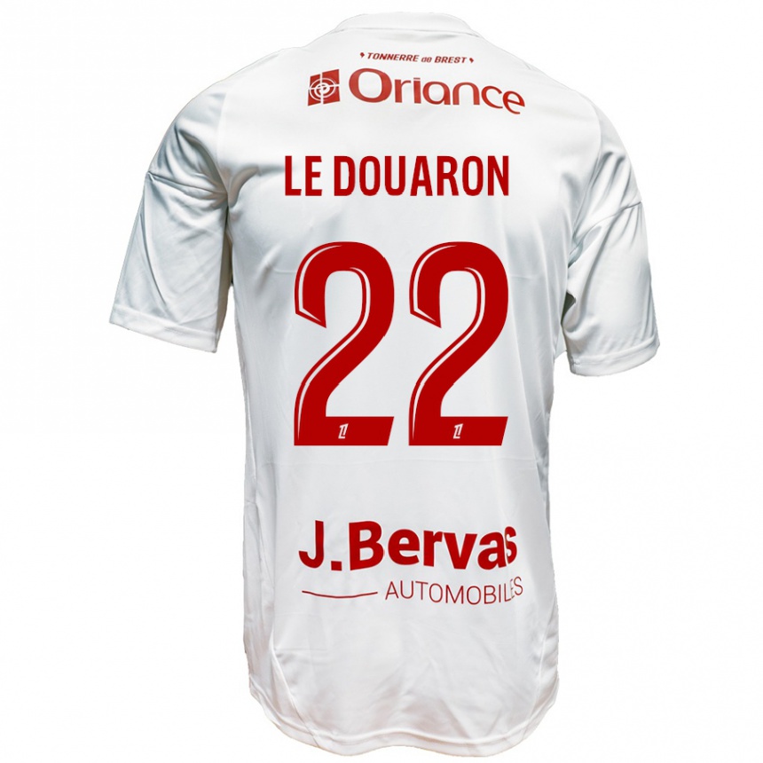 Kids Football Jérémy Le Douaron #22 White Red Away Jersey 2024/25 T-Shirt Canada