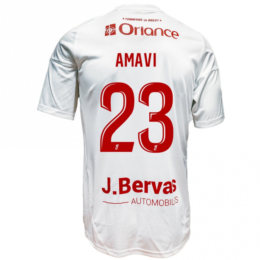 Kids Football Jordan Amavi #23 White Red Away Jersey 2024/25 T-Shirt Canada