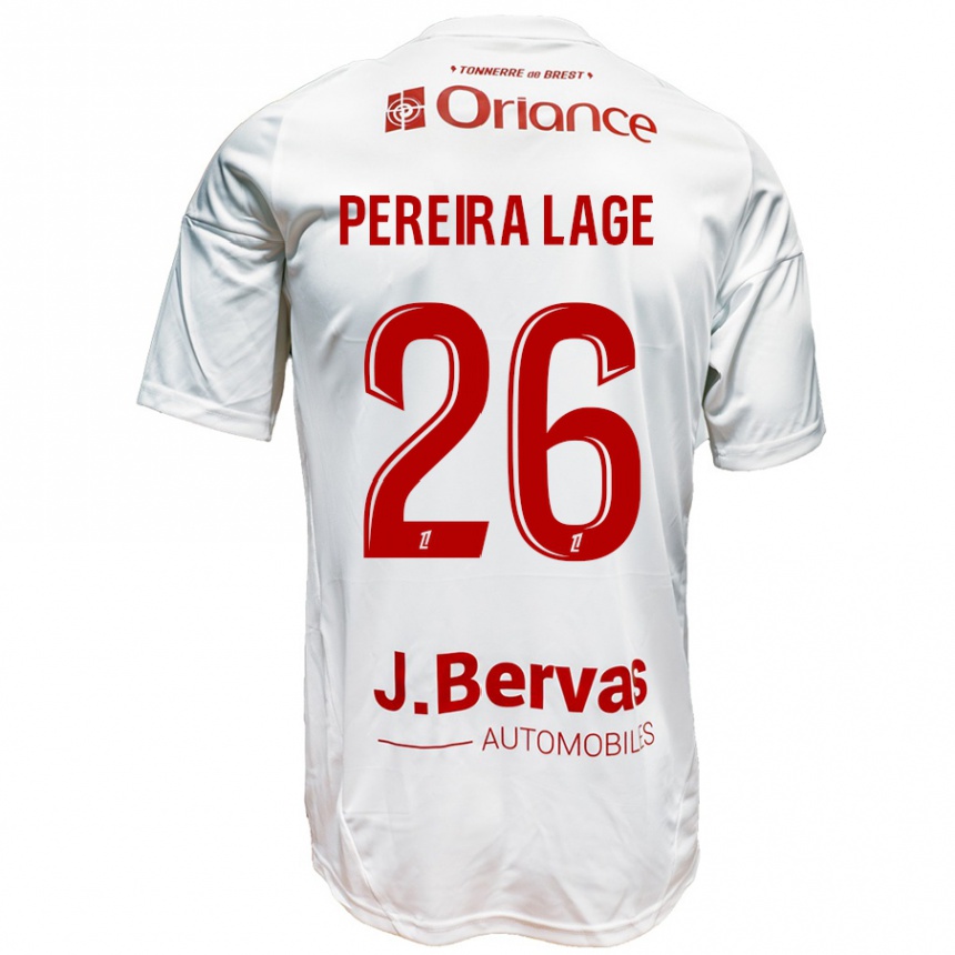 Kids Football Mathias Pereira Lage #26 White Red Away Jersey 2024/25 T-Shirt Canada