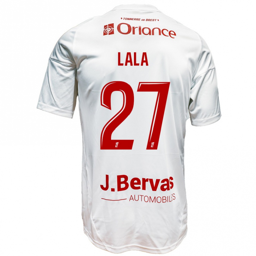 Kids Football Kenny Lala #27 White Red Away Jersey 2024/25 T-Shirt Canada