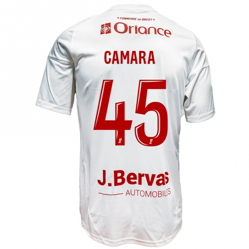 Kids Football Mahdi Camara #45 White Red Away Jersey 2024/25 T-Shirt Canada