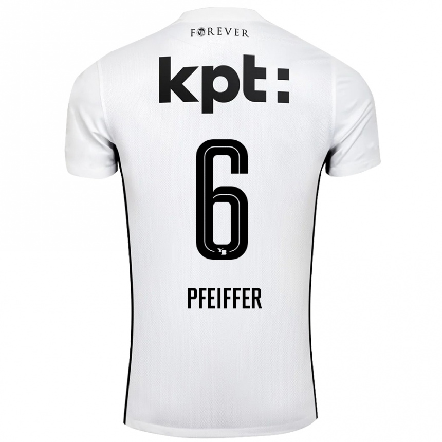 Enfant Football Maillot Patric Pfeiffer #6 Blanc Noir Tenues Extérieur 2024/25 Canada