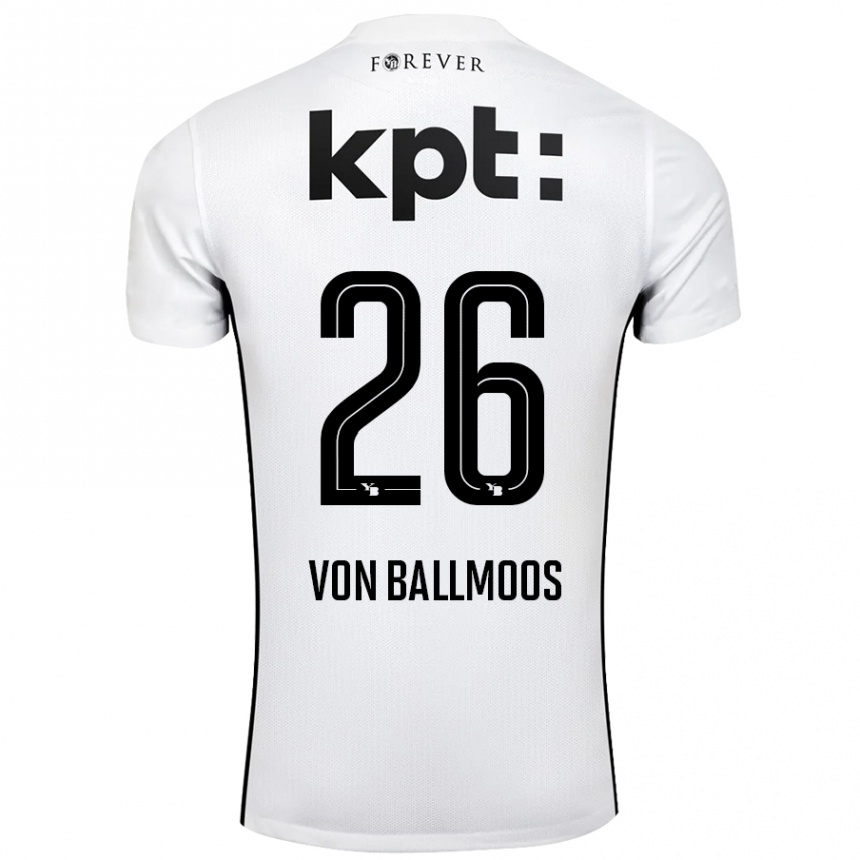 Enfant Football Maillot David Von Ballmoos #26 Blanc Noir Tenues Extérieur 2024/25 Canada