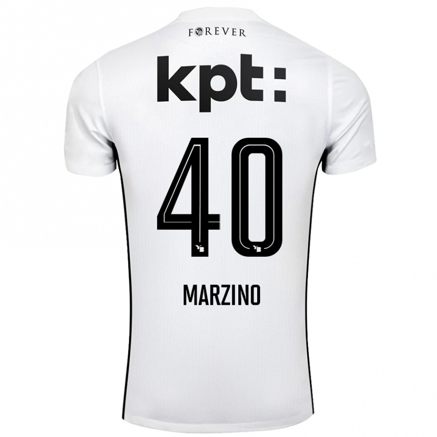 Enfant Football Maillot Dario Marzino #40 Blanc Noir Tenues Extérieur 2024/25 Canada