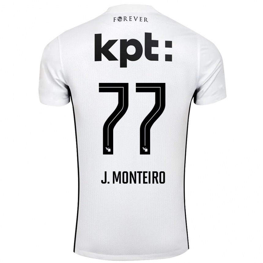 Enfant Football Maillot Joël Monteiro #77 Blanc Noir Tenues Extérieur 2024/25 Canada