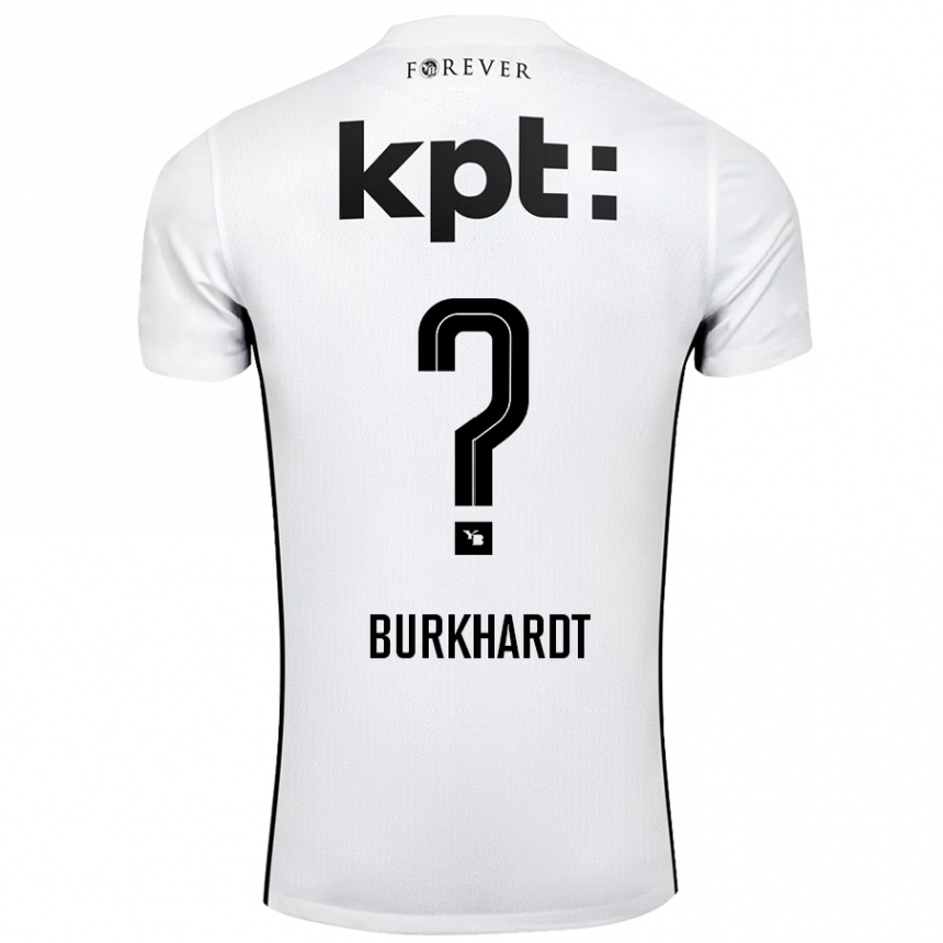 Enfant Football Maillot Alessio Burkhardt #0 Blanc Noir Tenues Extérieur 2024/25 Canada