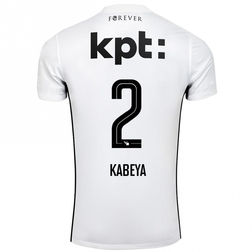 Kids Football Benjamin Kabeya #2 White Black Away Jersey 2024/25 T-Shirt Canada