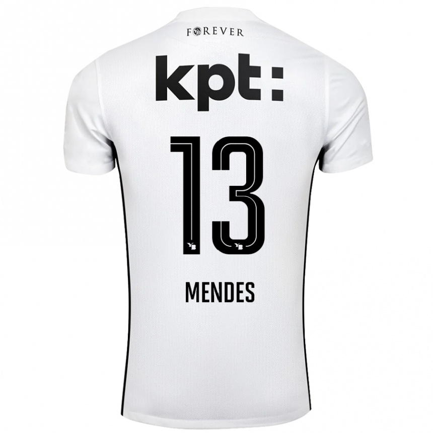 Enfant Football Maillot Daniel Mendes #13 Blanc Noir Tenues Extérieur 2024/25 Canada