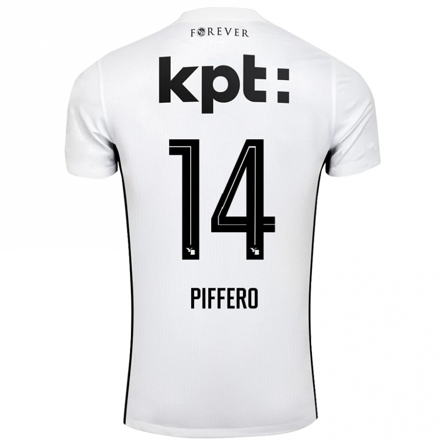 Enfant Football Maillot David Piffero #14 Blanc Noir Tenues Extérieur 2024/25 Canada