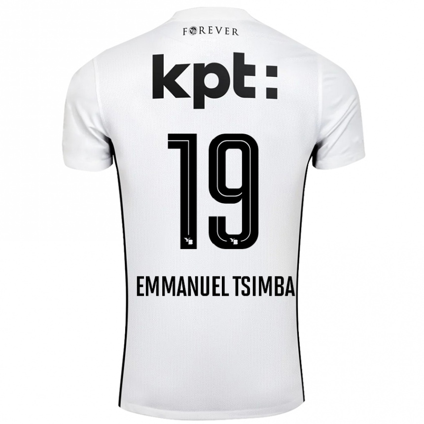 Enfant Football Maillot Felix Emmanuel Tsimba #19 Blanc Noir Tenues Extérieur 2024/25 Canada