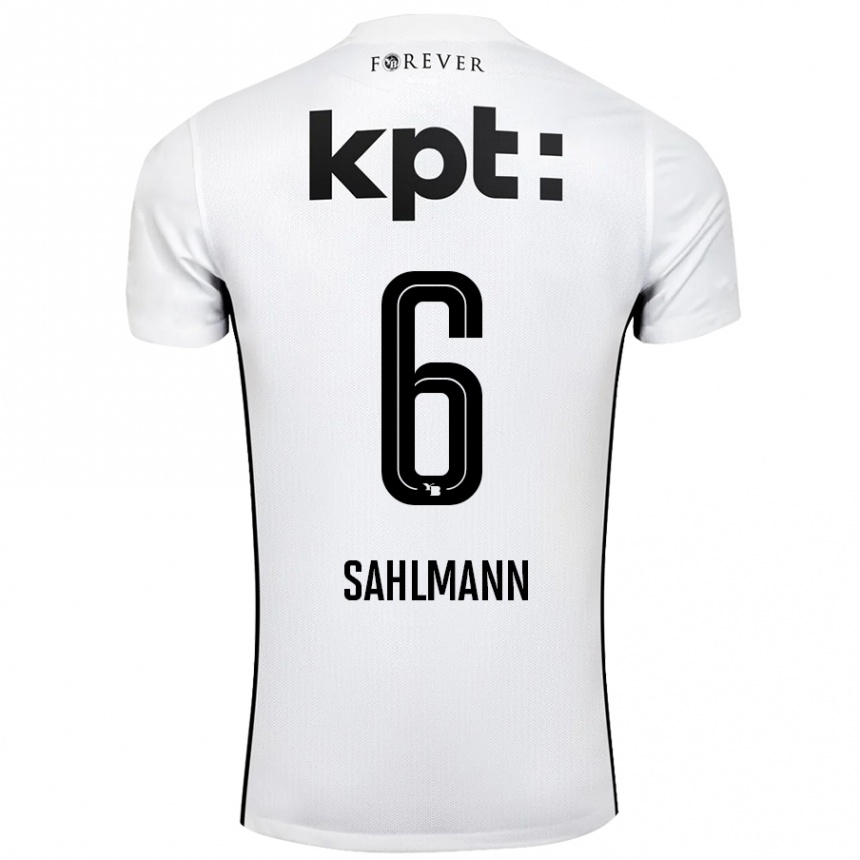 Enfant Football Maillot Henrike Sahlmann #6 Blanc Noir Tenues Extérieur 2024/25 Canada