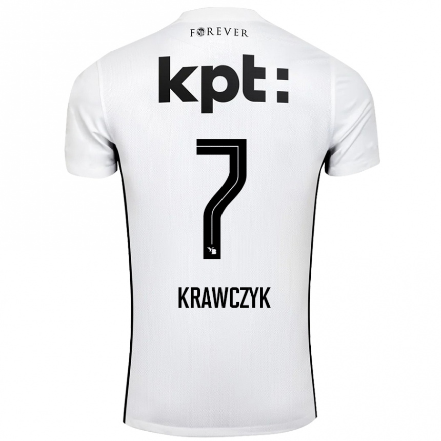 Enfant Football Maillot Caroline Krawczyk #7 Blanc Noir Tenues Extérieur 2024/25 Canada