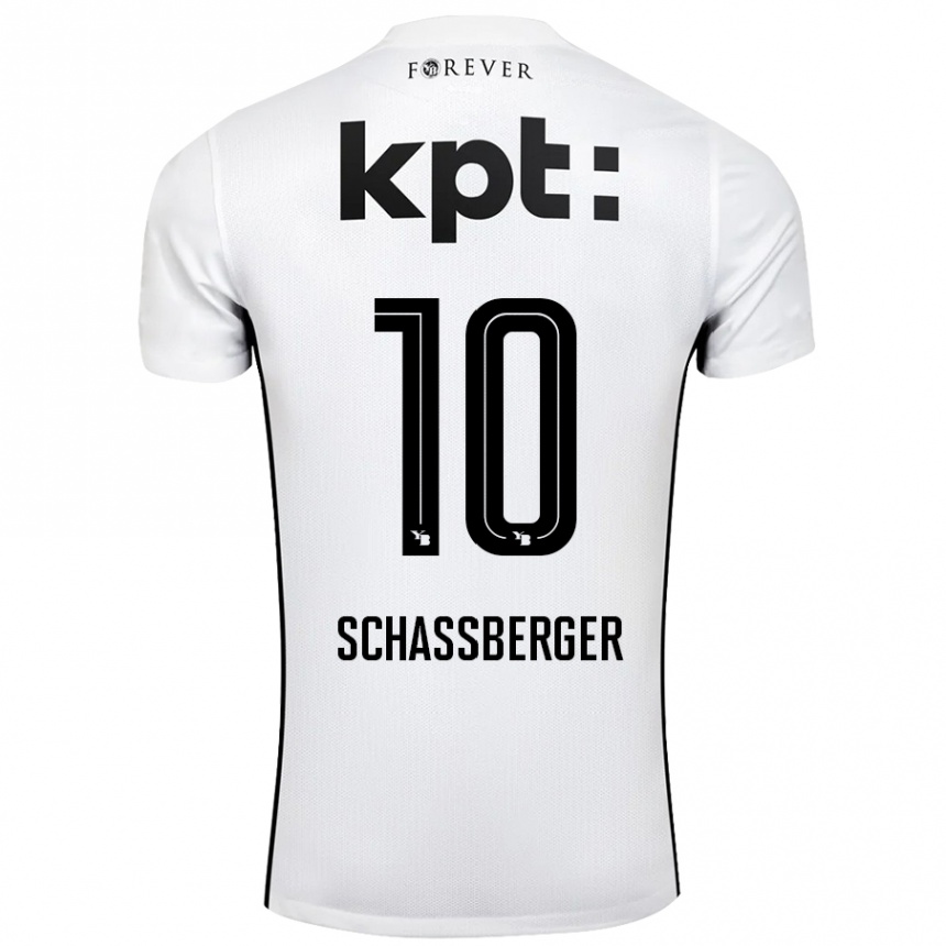 Enfant Football Maillot Julia Schassberger #10 Blanc Noir Tenues Extérieur 2024/25 Canada