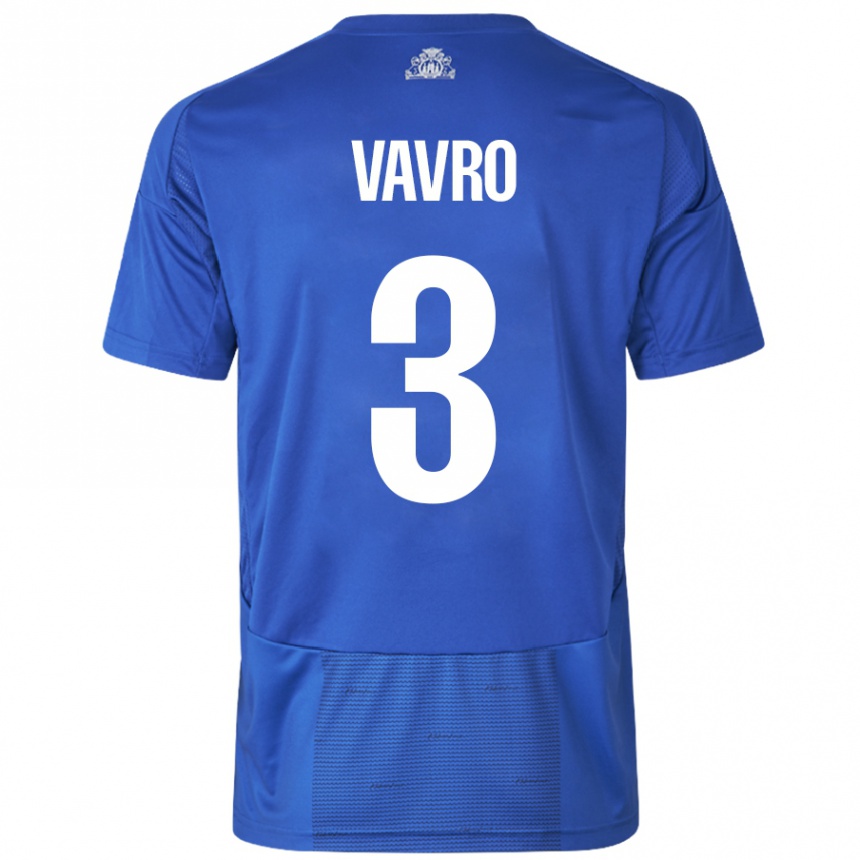 Kids Football Denis Vavro #3 White Blue Away Jersey 2024/25 T-Shirt Canada