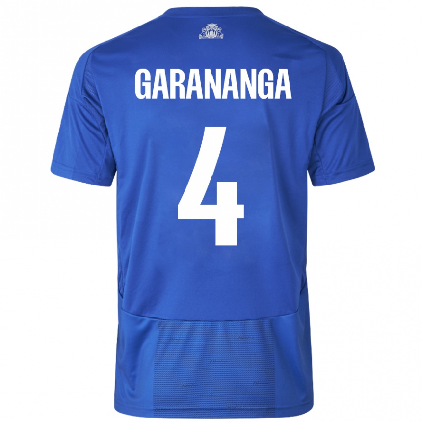 Kids Football Munashe Garananga #4 White Blue Away Jersey 2024/25 T-Shirt Canada