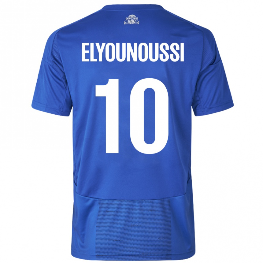 Kids Football Mohamed Elyounoussi #10 White Blue Away Jersey 2024/25 T-Shirt Canada