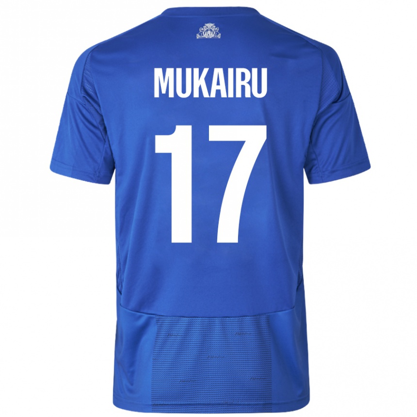 Kids Football Paul Mukairu #17 White Blue Away Jersey 2024/25 T-Shirt Canada