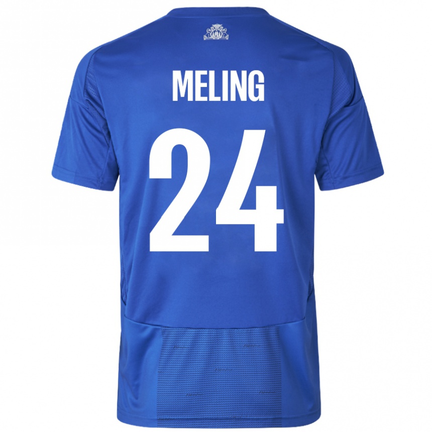 Kids Football Birger Meling #24 White Blue Away Jersey 2024/25 T-Shirt Canada