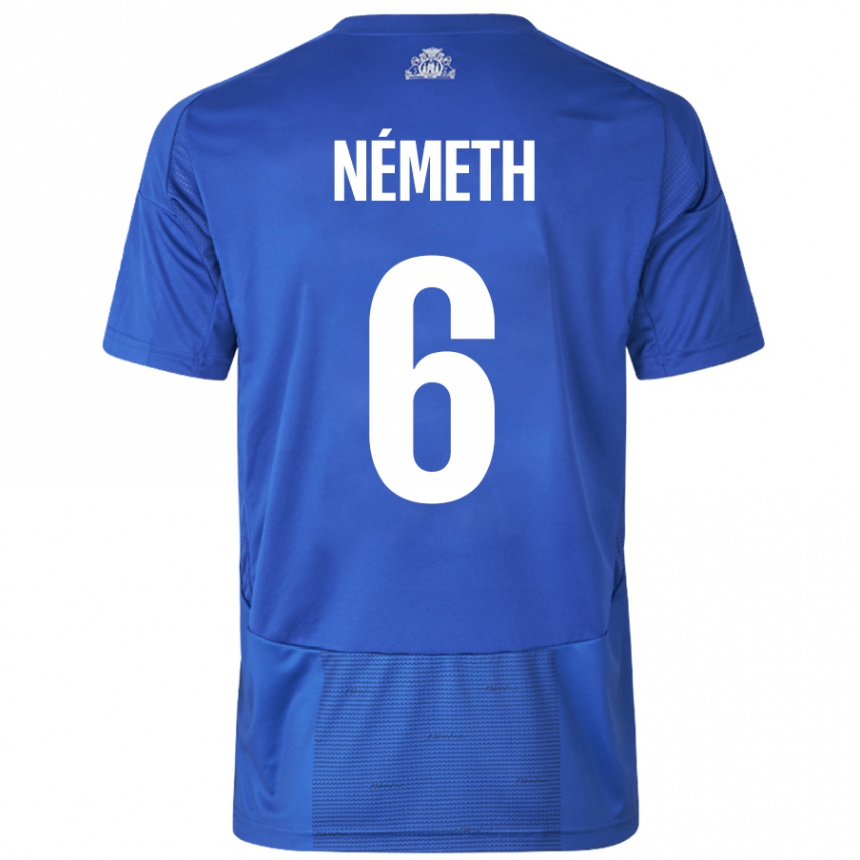 Kids Football Hunor Németh #6 White Blue Away Jersey 2024/25 T-Shirt Canada