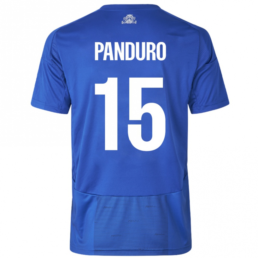 Kids Football Tristan Panduro #15 White Blue Away Jersey 2024/25 T-Shirt Canada