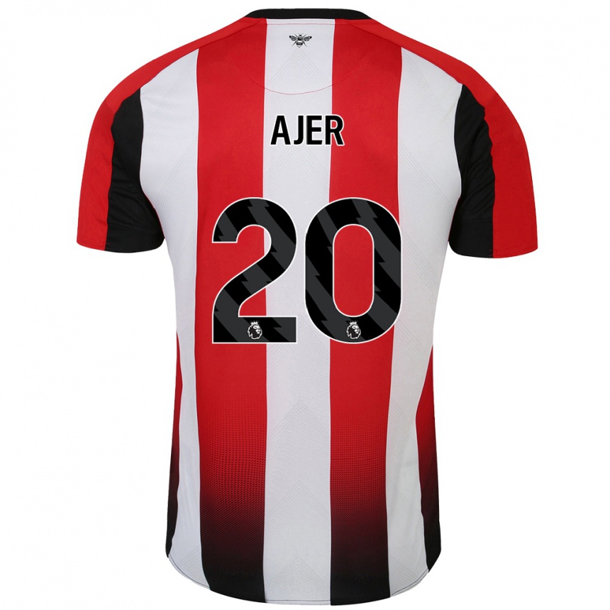 Men Football Kristoffer Ajer #20 Red White Home Jersey 2024/25 T-Shirt Canada