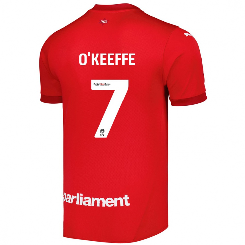 Men Football Corey O'keeffe #7 Red Home Jersey 2024/25 T-Shirt Canada