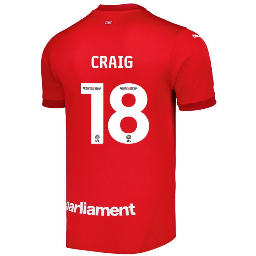 Men Football Matthew Craig #18 Red Home Jersey 2024/25 T-Shirt Canada