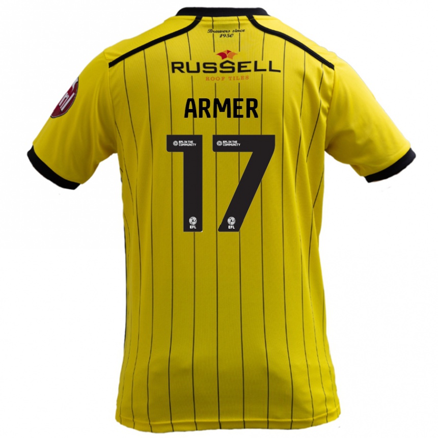 Men Football Jack Armer #17 Yellow Home Jersey 2024/25 T-Shirt Canada