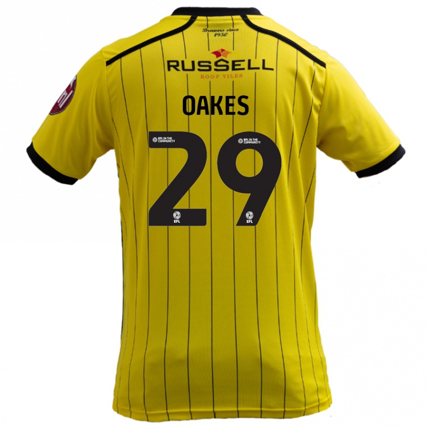 Men Football Toby Oakes #29 Yellow Home Jersey 2024/25 T-Shirt Canada